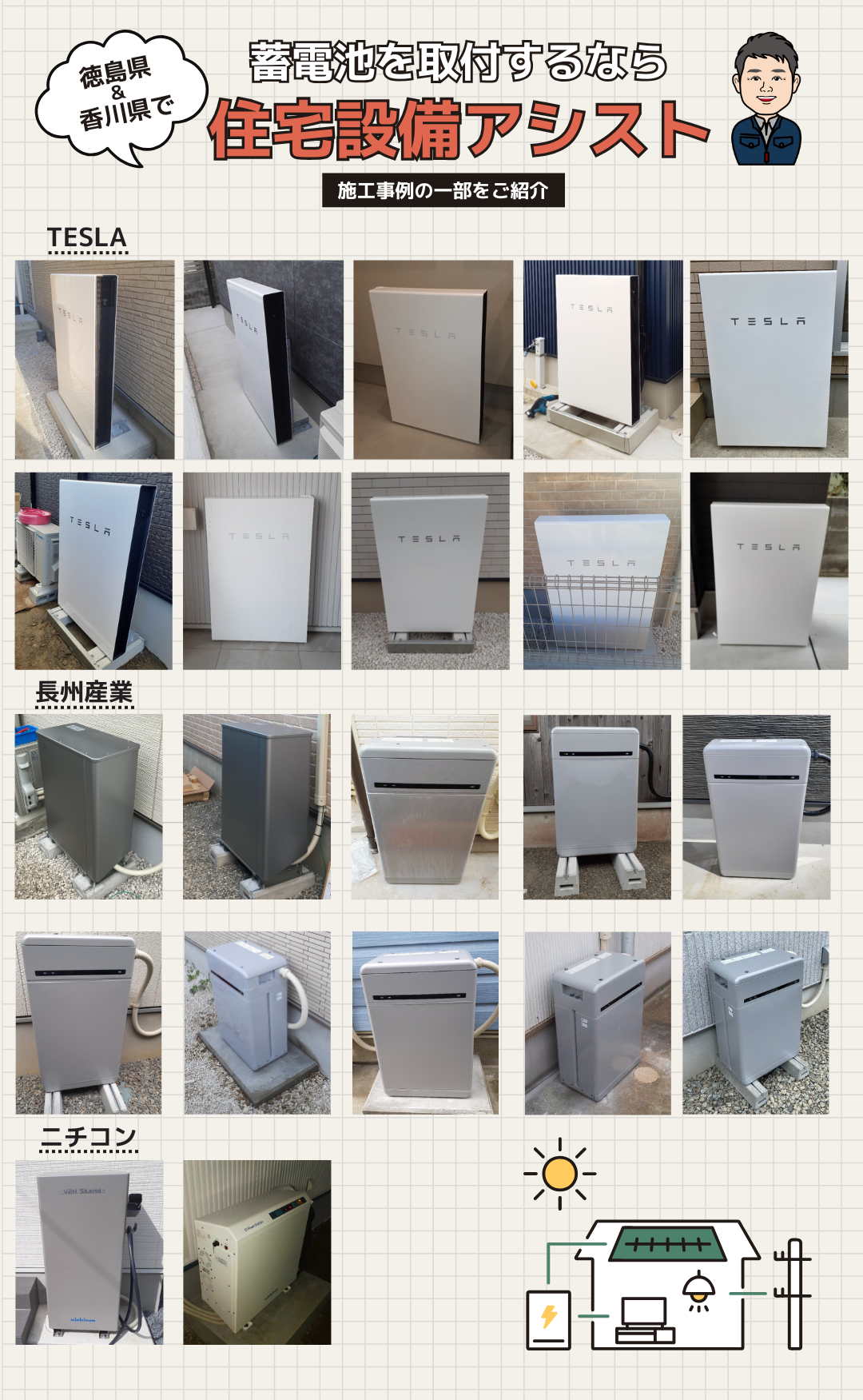 住宅設備アシストの施工事例　徳島県　香川県